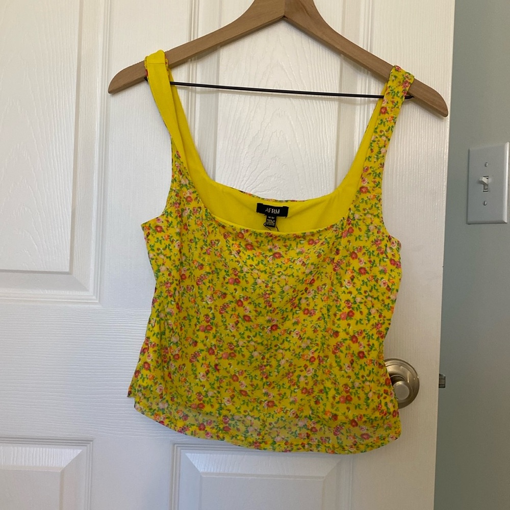 AFRM yellow ditsy tank